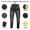RIDERACT® Womens Motorcycle Jeans Black | Reinforced with Aramid Fiber
