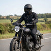RIDERACT® Waxed Cotton Motorcycle Jacket | Black Stellar Biker Jacket