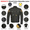 RIDERACT® Cotton Waxed Motorcycle Jacket | Avista Waterproof Biker Jacket