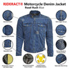 RIDERACT® Men's Denim Motorcycle Jacket Blue | Reinforced Biker Jacket Road Rush