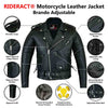 RIDERACT® Mens Leather Motorcycle Jacket | Brando Adjustable Moto Jacket