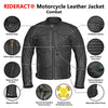 RIDERACT® Mens Motorbike Jacket Black | Combat Style Leather Motorcycle Jacket