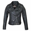 RIDERACT® Womens Moto Jacket | Black Brando Native Leather Biker Jacket