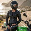 RIDERACT® Womens Leather Motorcycle Jacket | Black Brando Infinity Leather Biker Jacket