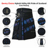 Hybrid kilt with Tartan Pride of Scotland Cross Stripes