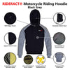 RIDERACT® Street Riding Hoodie Black Grey Reinforced Aramid Fiber