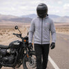 RIDERACT® Reinforced Motorcycle Hoodie with Aramid Fibre – Grey