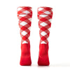 Argyle Hose Checkered Red & White Scottish Socks