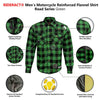 RIDERACT® Men’s Riding Motorcycle Shirt | Reinforced Flannel Jacket – Road Series Green
