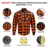 RIDERACT® Men's Motorcycle Shirt | Reinforced Road Series Riding Shirt Orange