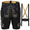 Men's Oktoberfest outfit Authentic Leather Short Black Lederhosen
