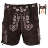 Women Oktoberfest Costumes Suede Leather Lederhosen Short Chocolate Brown