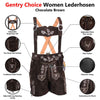 Women Oktoberfest Costumes Suede Leather Lederhosen Short Chocolate Brown