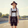 Women Oktoberfest Costumes Suede Leather Lederhosen Short Chocolate Brown