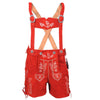 Women's Oktoberfest Costumes Suede Leather Lederhosen Short Red