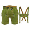 Women's Oktoberfest Costumes Suede Leather Lederhosen Short Green