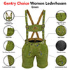 Women's Oktoberfest Costumes Suede Leather Lederhosen Short Green