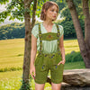 Women's Oktoberfest Costumes Suede Leather Lederhosen Short Green