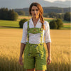 Women's Oktoberfest Costumes Suede Leather Lederhosen Short Green