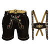 Women's Oktoberfest Costumes | Suede Leather Lederhosen Short Black