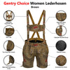 Women's Lederhosen Suede Leather Short Mud Brown Oktoberfest Outfit