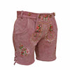 Womens Lederhosen Suede Leather Short Rose Pink Oktoberfest Costume