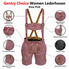 Womens Lederhosen Suede Leather Short Rose Pink Oktoberfest Costume