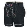 Women's Oktoberfest Costume – Black Suede Leather Lederhosen Shorts