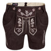 Women’s Oktoberfest Outfit – Chocolate Brown Suede Lederhosen Shorts