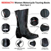 RIDERACT® Women's Motorcycle Boots | Spot-1 Ladies Motorbike Boots ( Black )