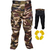 RIDERACT® Mens Cordura Waterproof Motorcycle Pant | Camouflage Green Motorbike Pants