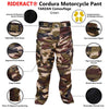 RIDERACT® Mens Cordura Waterproof Motorcycle Pant | Camouflage Green Motorbike Pants