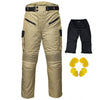 RIDERACT® Mens Cordura Waterproof Motorcycle Pant | TARZAN Khaki Riding Pants