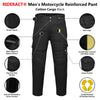 RIDERACT® Men’s Cotton Motorbike Cargo Pants | Black Motorcycle Cargo Trousers