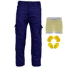 RIDERACT® Mens Cotton Motorcycle Cargo Pant Blue Reinforced with Aramid Fiber