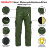 RIDERACT® Mens Cotton Motorcycle Cargo Pant | Green Reinforced Riding Trousers