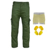 RIDERACT® Mens Cotton Motorcycle Cargo Pant | Green Reinforced Riding Trousers