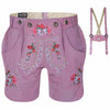 Women’s Lederhosen – Rose Pink Suede Leather Shorts