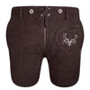 Women’s Oktoberfest Outfit – Chocolate Brown Suede Lederhosen Shorts