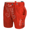 Women’s Oktoberfest Outfit – Red Suede Leather Lederhosen Shorts