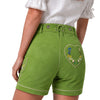 Women’s Oktoberfest Costume – Green Suede Leather Lederhosen Shorts
