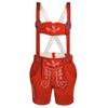 Women’s Oktoberfest Outfit – Red Suede Leather Lederhosen Shorts