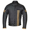 RIDERACT® Mens Leather Motorcycle Jacket | Striper Biker Jacket