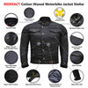 RIDERACT® Waxed Cotton Motorcycle Jacket | Black Stellar Biker Jacket