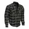 RIDERACT® Men’s Flannel Motorcycle Shirt | Reinforced Checked Road Series Grey