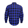 RIDERACT® Men's Flannel Motorcycle Shirt | Reinforced Checked Road Series Blue