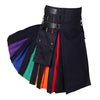 LGBTQ Outfit Hybrid Utility Kilt Rainbow Mardi Gras Attire