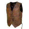RIDERACT® Mens Motorcycle Vest | Distressed-Harley Leather Vest with Antique Clasp