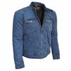 RIDERACT® Men's Denim Motorcycle Jacket Blue | Reinforced Biker Jacket Road Rush