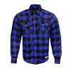 RIDERACT® Men's Flannel Motorcycle Shirt | Reinforced Checked Road Series Blue